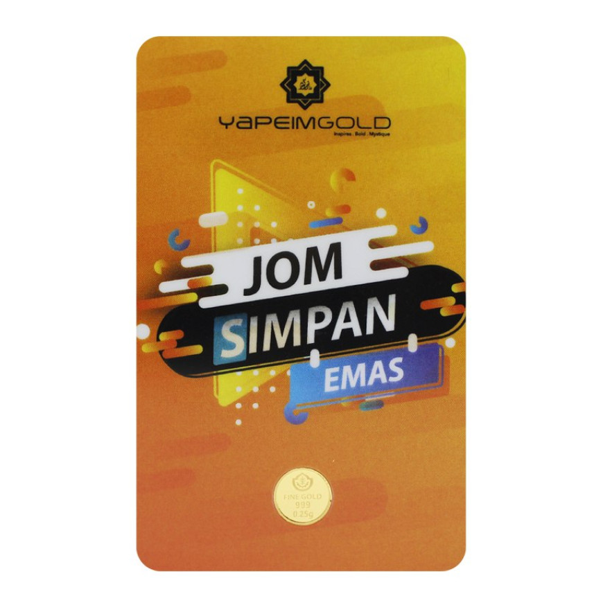 YAPEIM GOLD | JOM SIMPAN EMAS | YELLOW CERT. | 0.25G GOLD 999.0