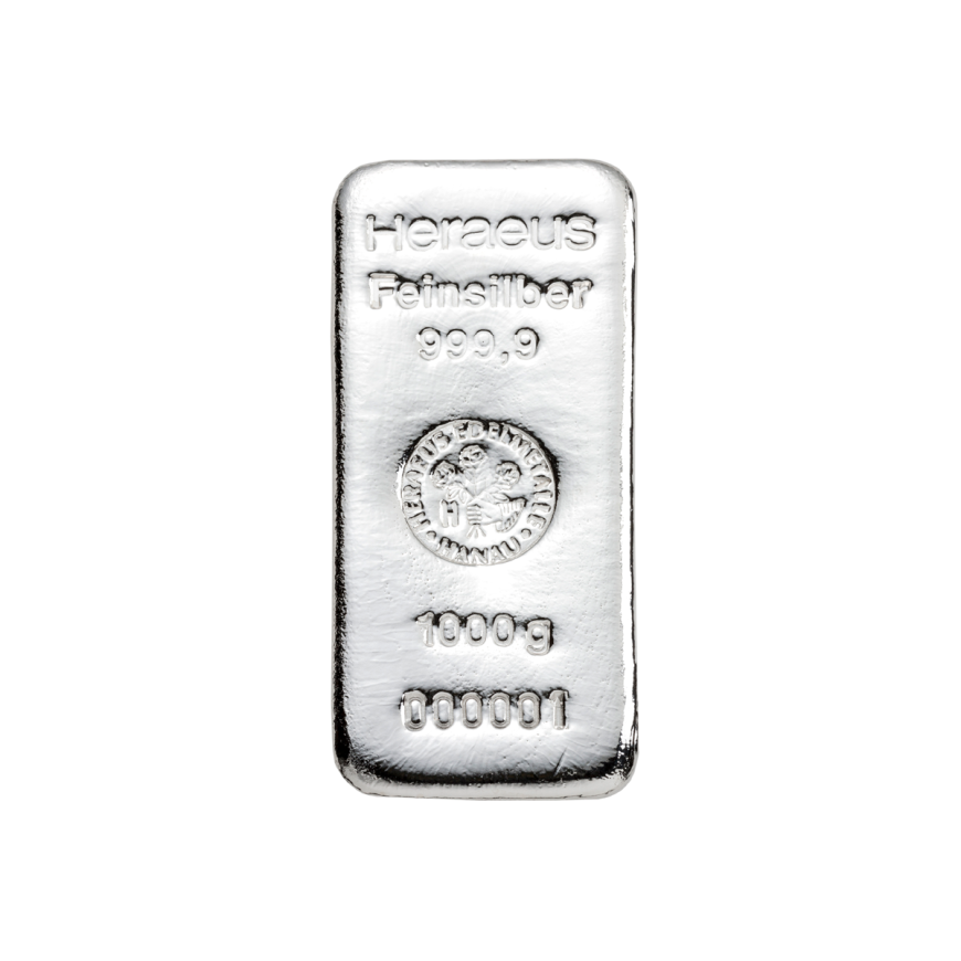 HERAEUS | 1KG SILVER CAST BAR 999