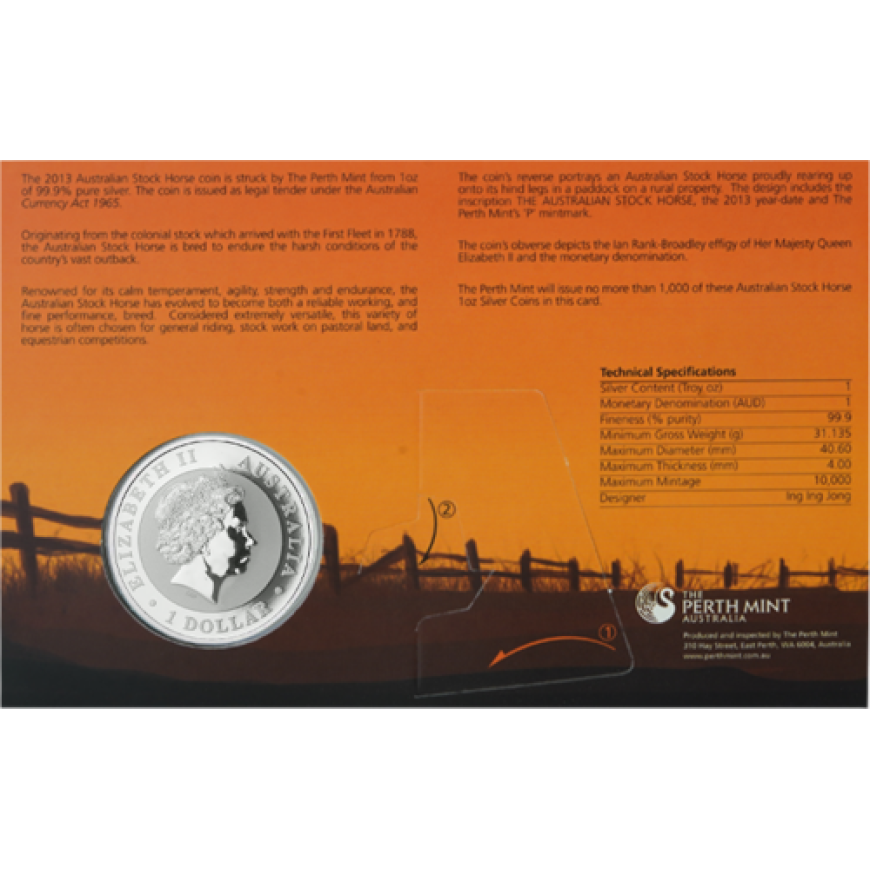 PERTH MINT | THE AUSTRALIAN STOCK HORSE (2013) | 1OZ SILVER 999.0