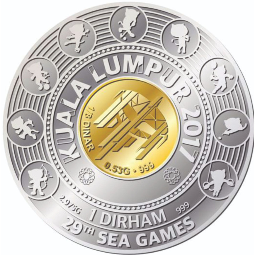 29TH SEA GAMES | 1/8 DINAR GOLD 999.0 WITH 1 DIRHAM SILVER 999.0
