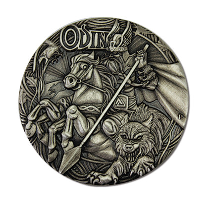 PERTH MINT | NORSE GODS – ODIN  (2016) | 2OZ SILVER HIGH RELIEF ANTIQUED COIN 999.0
