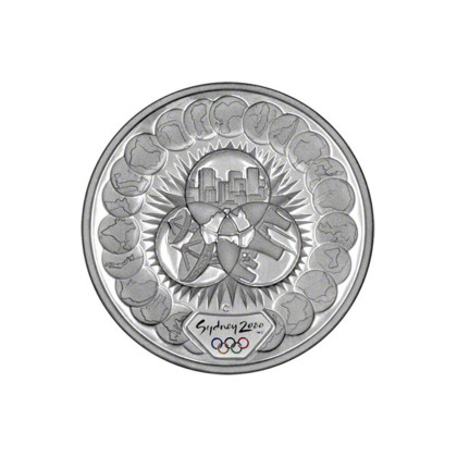 PERTH MINT | SYDNEY OLYMPICS COIN 2000 | THREE RADIENT CIRCULAR VIEWS | 1OZ SILVER 999.0