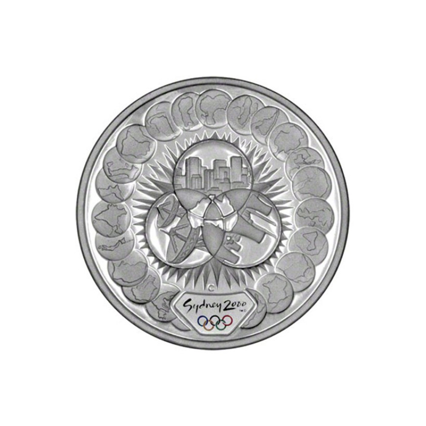 PERTH MINT | SYDNEY OLYMPICS COIN 2000 | THREE RADIENT CIRCULAR VIEWS | 1OZ SILVER 999.0