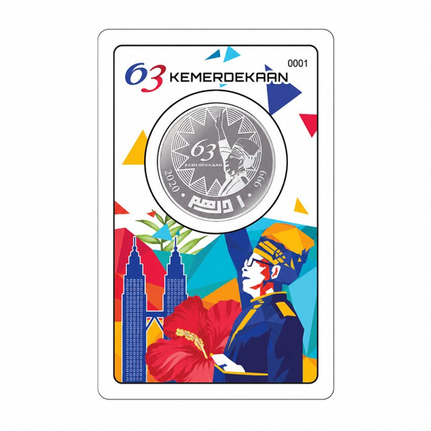 1 DIRHAM | 63 TAHUN KEMERDEKAAN MALAYSIA | SILVER 999.0