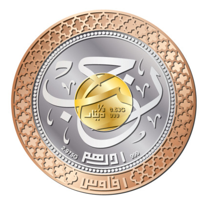 REJAB | TRIMETAL 1439H | 1/8 DINAR GOLD 999.0 + 1 DIRHAM SILVER 999.0 WITH BOX